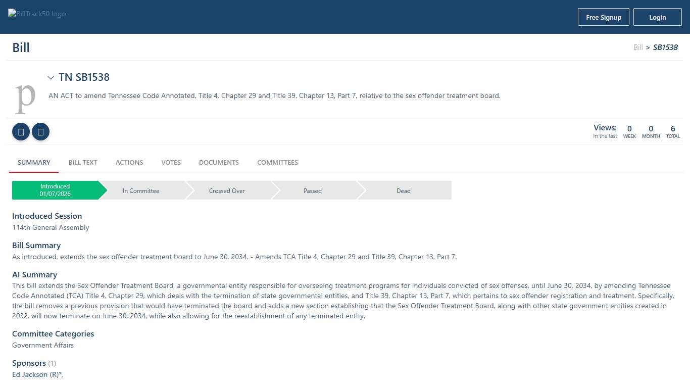 TN SB1538 BillTrack50