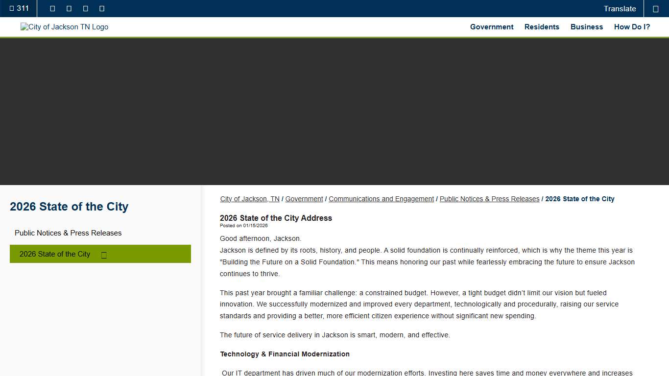 2026 State of the City - City of Jackson, TN